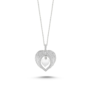 Merve Gümüş'ten 925 Sterling Zircon Heart & Wing Pendant